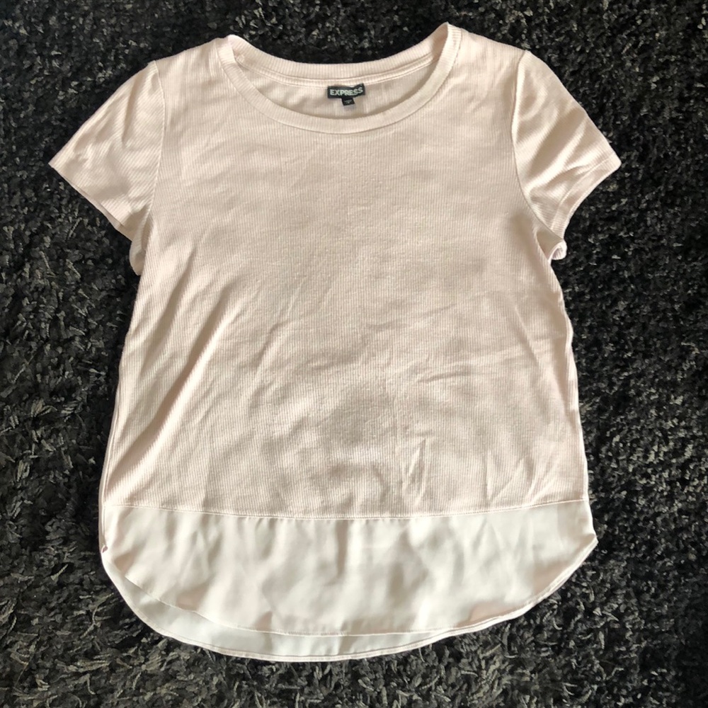 Light pink cotton and sheer blouse